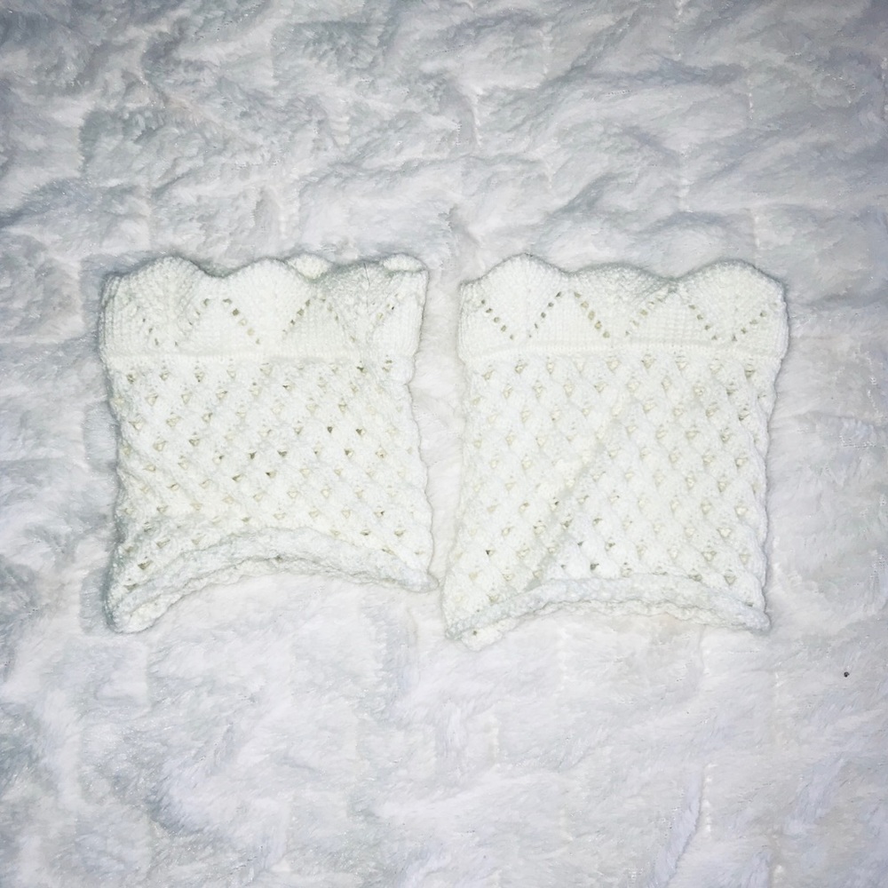 Knit White Boot Cuffs
